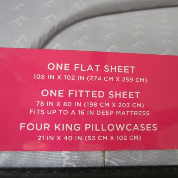 Juicy Couture Bedding Juicy Couture King Sheets Set 6 Pieces Gray